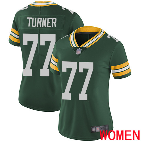 Green Bay Packers Limited Green Women #77 Turner Billy Home Jersey Nike NFL Vapor Untouchable->youth nfl jersey->Youth Jersey